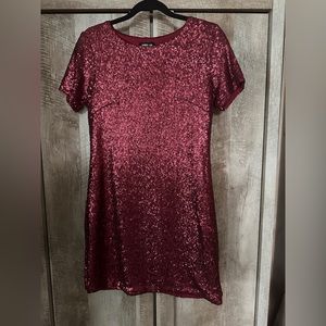 Sequin Holiday Cocktail Red Dress Dainty Hooligan